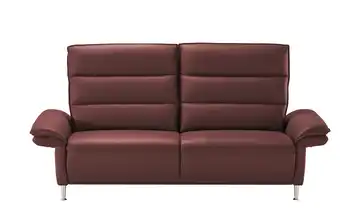 Wohnwert Einzelsofa Leder Marlena Armlehnenverstellung manuell Rot