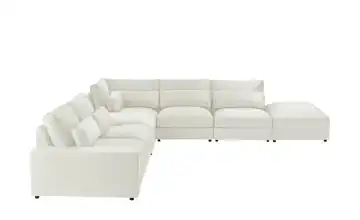 Ecksofa Branna links Beige Samt