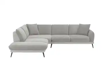 medium Ecksofa Romance Silbergrau links