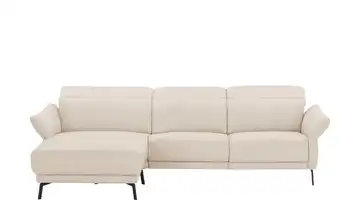 Wohnwert Ecksofa Leder Bellana links Beige Grundfunktion