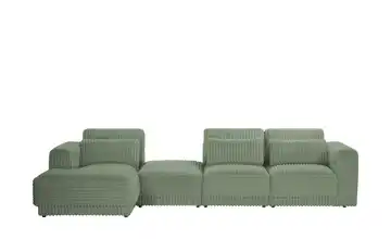 switch Ecksofa in modernem Breitcord Torrino Olivgrün links