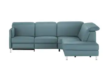 meinSofa Leder-Ecksofa Leon rechts Grundfunktion Blau