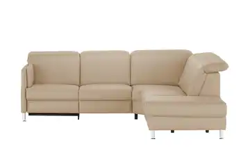 meinSofa Leder-Ecksofa Leon rechts Grundfunktion Beige