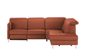 meinSofa Leder-Ecksofa Leon rechts Grundfunktion Rostrot