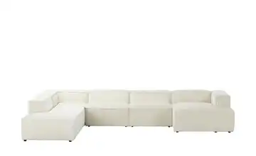 Wohnlandschaft Relana Creme links Boucléstoff