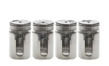 for friends Gewürzdosen, 4er-Set Arlette silberfarben