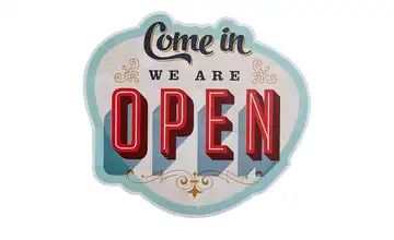 Cut-Out "We are open"