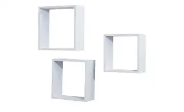  Wandregal 3er-Set weiß  Cube