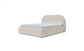 Polsterbett mit Bettkasten Ovo 140x200 cm Beige Bouclé