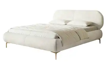 Polsterbett Ovalle ohne Bettkasten 140x200 cm Creme Goldfarben
