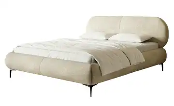 Polsterbett Ovalle ohne Bettkasten 140x200 cm Beige Schwarz