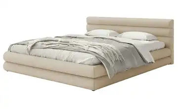 Polsterbett mit Bettkasten Alegre 160x200 cm Hellbeige Velours