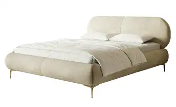 Polsterbett Ovalle ohne Bettkasten 140x200 cm Beige Goldfarben
