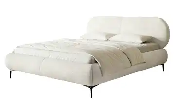 Polsterbett Ovalle ohne Bettkasten 140x200 cm Creme Schwarz