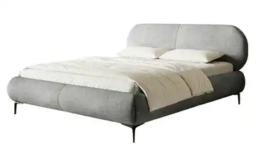Polsterbett Ovalle ohne Bettkasten 180x200 cm Grau Schwarz