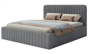 Polsterbett mit Bettkasten Saliano 153 cm 140x200 cm Stahlblau