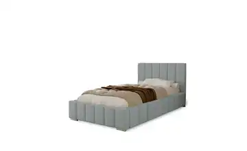 Polsterbett mit Stauraum Ayr silberfarben 100x200 cm