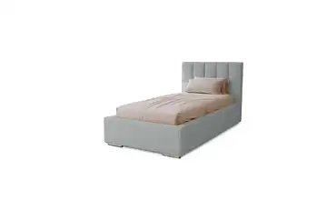 Polsterbett mit Stauraum Draven 90x200 cm silberfarben