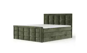 Boxspringbett mit Stauraum 202 cm 200x200 cm Olivgrün