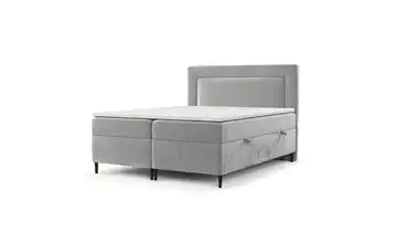 Boxspringbett mit Stauraum 202 cm 200x200 cm Hellgrau