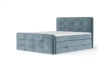 Boxspringbett mit Stauraum Blau 124 cm 120x200 cm