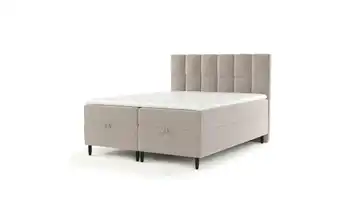 Boxspringbett mit Stauraum 142 cm 140x200 cm Hellbraun