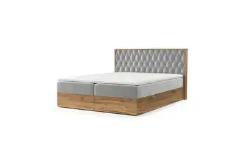 Boxspringbett mit Stauraum 149 cm 140x200 cm Hellgrau
