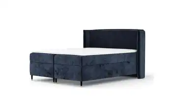 Boxspringbett mit Stauraum 218 cm 200x200 cm Marineblau
