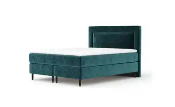 Boxspringbett 205 cm 200x200 cm Türkis/Petrol