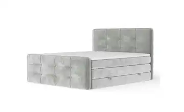 Boxspringbett mit Stauraum Hellgrau 144 cm 140x200 cm
