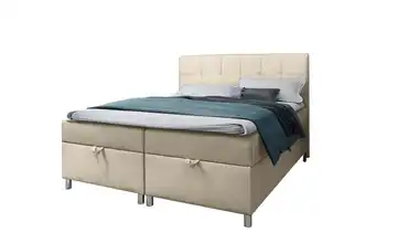 Boxbett 140x200 Dunkelblau 120 cm 120x200 cm Hellbeige