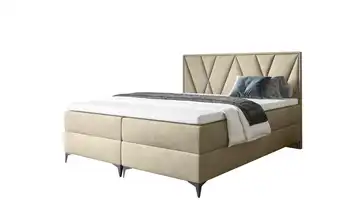 Boxbett mit Bettkasten Vella Hellbeige 200x200 cm