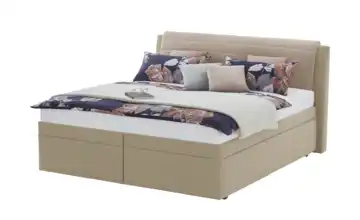 Polsterbettgestell mit Bettkasten York 160 cm Webstoff Beige