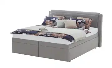 Polsterbettgestell mit Bettkasten York 180 cm Webstoff Grau