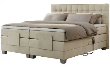 Motor Boxspringbett mit Bettkasten Elektro 140x200 cm H3 Creme