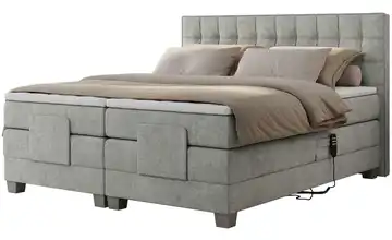 Motor Boxspringbett mit Bettkasten Elektro 140x200 cm H3 Hellgrau