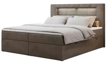 Boxbett mit Bettkasten Gold 5 bronzefarben H4 200x200 cm Samt