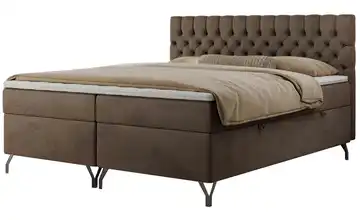 Boxbett mit Bettkasten Grimaldi 160x200 cm H4 bronzefarben Samt