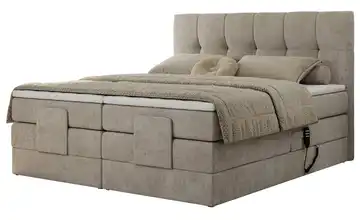 Motor Boxspringbett mit Bettkasten Vittoria 180x200 cm Beige Webstoff H3