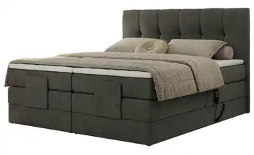 Motor Boxspringbett mit Bettkasten Vittoria 180x200 cm Basaltgrau Samt H3