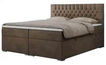 Boxbett mit Bettkasten Pera bronzefarben H4 140x200 cm Samt