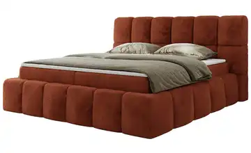 Boxbett mit Bettkasten Nira H4 Dunkelorange 140x200 cm Teddy