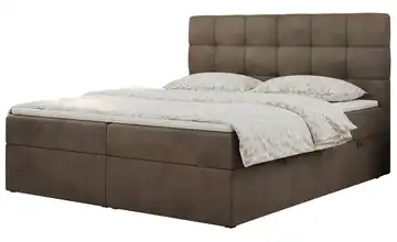 Boxbett mit Bettkasten Erni 140x200 cm H3 bronzefarben Samt