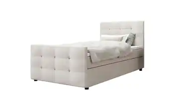 Boxbett mit Stauraum, Matratze H3 und Topper Kleo 90x200 cm Beige