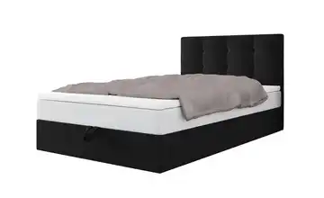 Boxbett mit Stauraum, Matratze H3 und Topper Duo Schwarz 100x200 cm