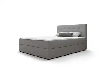 Boxbett mit Stauraum, Matratze H3 und Topper Fado 2 200x200 cm Hellgrau