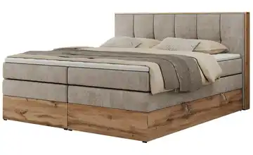 Boxspringbett mit Bettkasten Albero 1 King 140x200 cm H3 Beige Webstoff