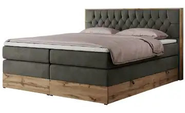 Boxspringbett mit Bettkasten Amore King 140x200 cm H3 Basaltgrau Samt
