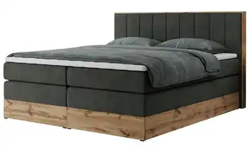 Boxspringbett mit Bettkasten Bellissimo King 140x200 cm H3 Dunkelgrau Webstoff