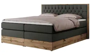 Boxspringbett mit Bettkasten Amore King 200x200 cm H3 Anthrazit Kunstleder